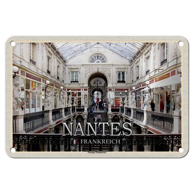 Tin Sign Travel 18x12cm Nantes France Passage Pommeraye Sign