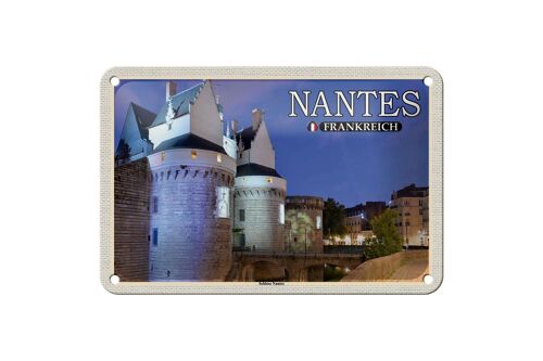 Blechschild Reise 18x12cm Nantes Frankreich Schloss Nantes Schild