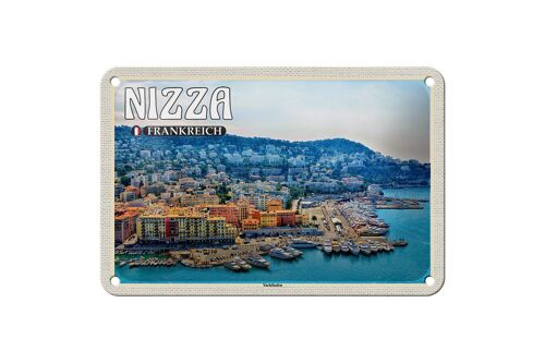 Blechschild Reise 18x12cm Nizza Frankreich Yachthafen Deko Schild