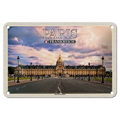 Targa in metallo da viaggio 18x12 cm Parigi Francia Decorazione Hotel des Invalides