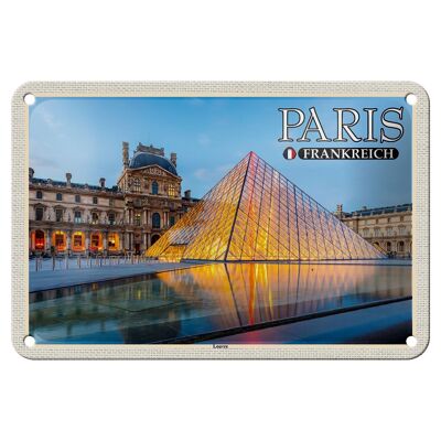 Cartel de chapa de viaje, 18x12cm, París, Francia, Museo del Louvre, cartel decorativo