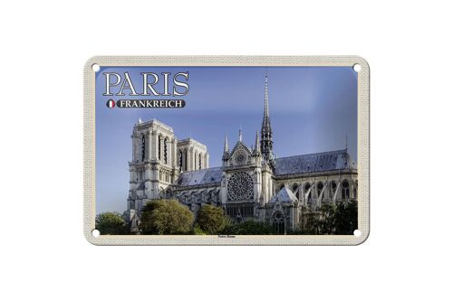 Blechschild Reise 18x12cm Paris Frankreich Notre-Dame Kathedrale