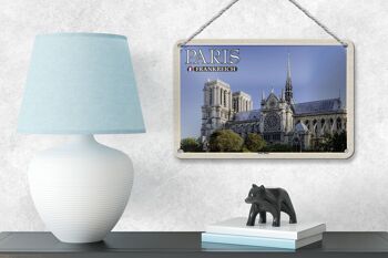 Panneau en étain voyage 18x12cm, Paris, France, cathédrale Notre-Dame 4