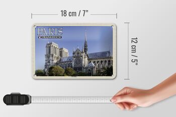 Panneau en étain voyage 18x12cm, Paris, France, cathédrale Notre-Dame 5