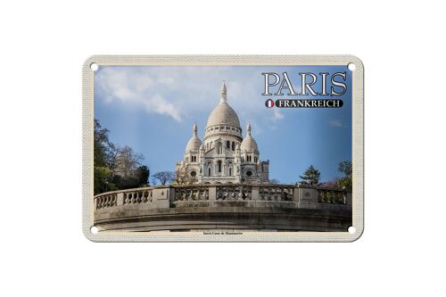 Blechschild Reise 18x12cm Paris Frankreich Sacré-Coeur de Montmartre