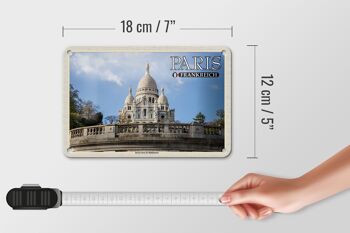 Plaque en tôle Voyage 18x12cm Paris France Sacré-Cœur de Montmartre 5