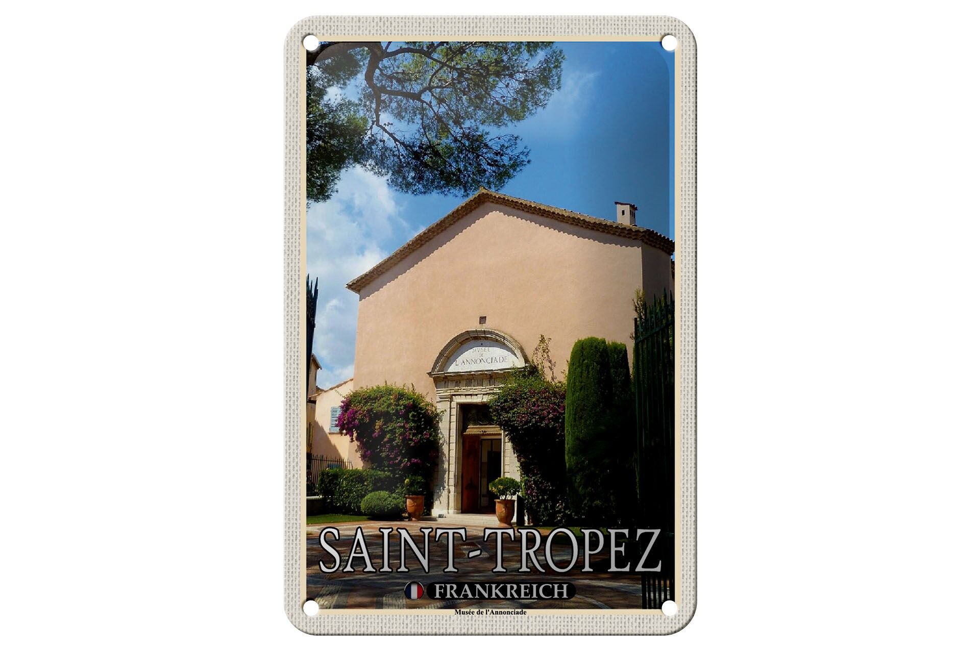 Tin Sign Travel 12x18cm Saint-Tropez France Musée lAnnonciade