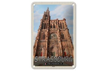Panneau décoratif en étain pour voyage, 12x18cm, Strasbourg, France, Münster 1
