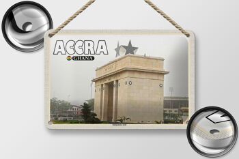 Panneau de voyage en étain 18x12cm, panneau décoratif d'arche d'indépendance d'accra Ghana 2