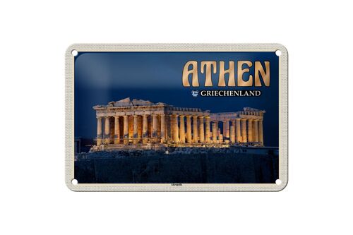 Blechschild Reise 18x12cm Athen Griechenland Akropolis Stadtfestung