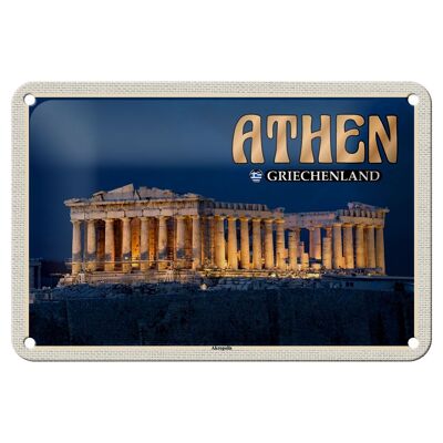 Targa in metallo da viaggio 18x12 cm Atene Grecia Acropoli Città Fortezza