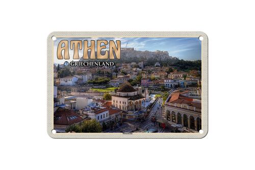 Blechschild Reise 18x12cm Athen Griechenland Monastiraki Deko Schild