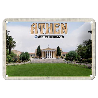 Targa in metallo da viaggio 18x12 cm Atene Grecia Zappeion Congresso Decorazione