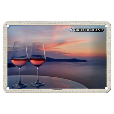 Blechschild Reise 18x12cm Griechenland Griechischer Wein Deko Schild