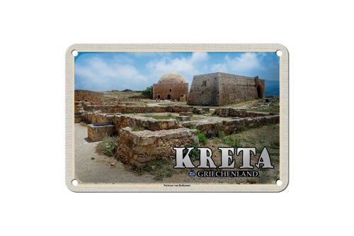 Blechschild Reise 18x12cm Kreta Griechenland Fortezza von Rethymno