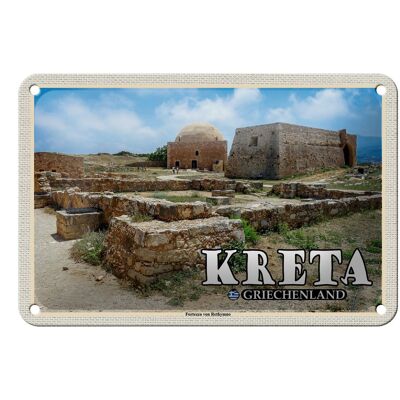 Blechschild Reise 18x12cm Kreta Griechenland Fortezza von Rethymno