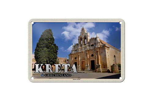 Blechschild Reise 18x12cm Kreta Griechenland Kloster Arkadi Schild