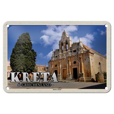 Targa in metallo da viaggio 18x12 cm Creta Grecia Monastero Arkadi