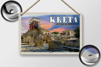 Panneau de voyage en étain, 18x12cm, crète, grèce, palais de Knossos 2