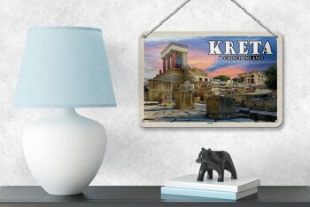 Panneau de voyage en étain, 18x12cm, crète, grèce, palais de Knossos 4