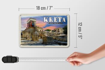 Panneau de voyage en étain, 18x12cm, crète, grèce, palais de Knossos 5