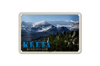 Signe de voyage en étain 18x12cm, décoration des montagnes de Crète, grèce, Lefka Ori 1