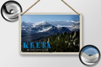 Signe de voyage en étain 18x12cm, décoration des montagnes de Crète, grèce, Lefka Ori 2