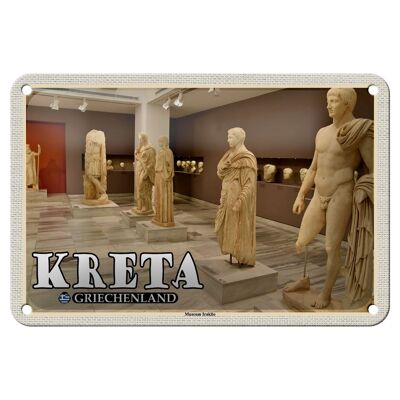 Cartel de chapa de viaje, 18x12cm, Creta, Grecia, Museo, cartel de Heraklion