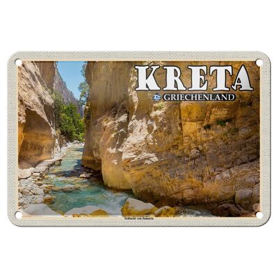 Cartel de chapa de viaje 18x12cm Creta Grecia Garganta de Samaria
