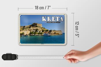 Panneau de voyage en étain, 18x12cm, crète, grèce, île de Spinalonga 5