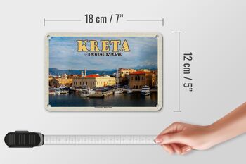 Panneau de voyage en étain, 18x12cm, crète, grèce, port vénitien 5