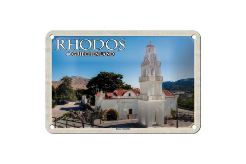 Blechschild Reise 18x12cm Rhodos Griechenland Kloster Tsambika Deko
