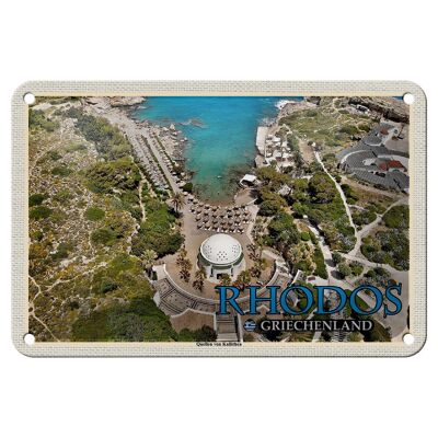 Cartel de chapa Travel 18x12cm Rodas Grecia Manantiales de Kallithea