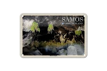 Signe en étain voyage 18x12cm, Samos, grèce, grotte de Pythagore 1