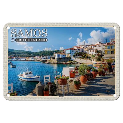 Blechschild Reise 18x12cm Samos Griechenland Kokkári Stadt Urlaub