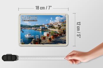 Signe en étain voyage 18x12cm, Samos grèce Kokkári City vacances 5