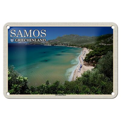 Blechschild Reise 18x12cm Samos Griechenland Psili Ammos Beach Deko