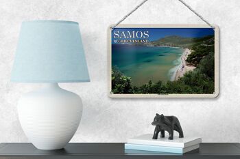 Panneau de voyage en étain, 18x12cm, Samos, grèce, Psili Ammos, décoration de plage 4