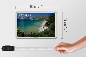Panneau de voyage en étain, 18x12cm, Samos, grèce, Psili Ammos, décoration de plage 5