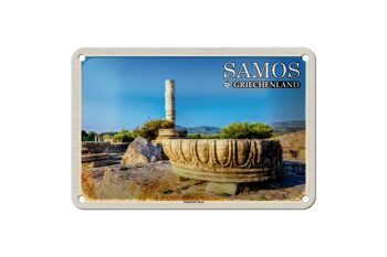 Panneau de voyage en étain, 18x12cm, Samos, grèce, Temple d'héra, bouclier 1