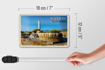 Panneau de voyage en étain, 18x12cm, Samos, grèce, Temple d'héra, bouclier 5