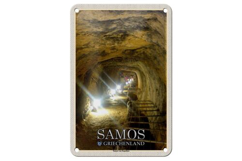 Blechschild Reise 12x18cm Samos Griechenland Tunnel von Eupalinos