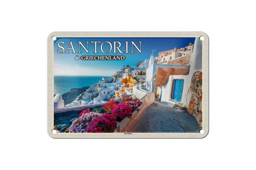 Blechschild Reise 18x12cm Santorin Griechenland Alt-Thera Antike