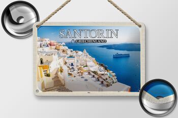 Signe de voyage en étain, 18x12cm, Santorin, grèce, décoration de la capitale Fira 2
