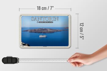 Panneau de voyage en étain, 18x12cm, Santorin, grèce, île Palea Kameni 5