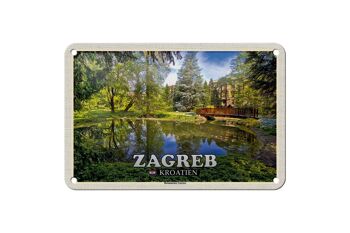 Panneau de voyage en étain, 18x12cm, signe de jardin botanique de Zagreb, croatie 1