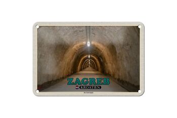 Panneau de voyage en étain, 18x12cm, Zagreb, croatie, le Tunnel du Gric 1