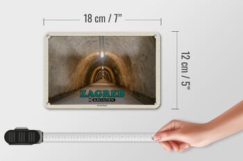 Panneau de voyage en étain, 18x12cm, Zagreb, croatie, le Tunnel du Gric 5