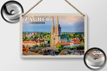 Signe de voyage en étain, 18x12cm, cathédrale de Zagreb, croatie, église épiscopale 2