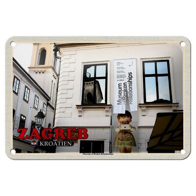 Tin Sign Travel 18x12cm Zagreb Croatia Museum Relationships Decoration